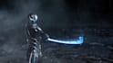 do a dark 3d warrior gaming logo reveal