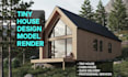design high quality rendering tiny house, cabin house