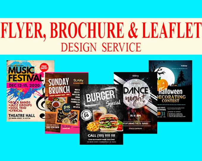 design creative flyers, brochure, postcard and leaflet