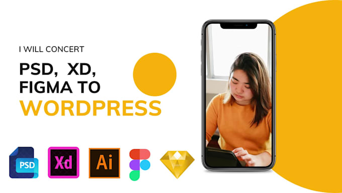convert PSD to wordpress, figma to wordpress, xd to wordpress with eleme