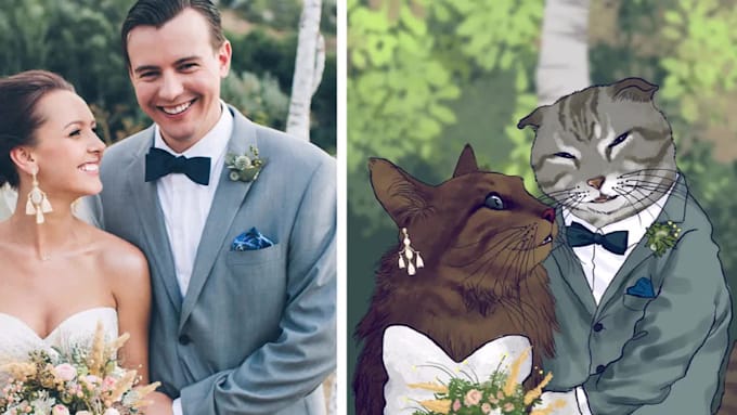 draw a cat portrait of you, the perfect gift