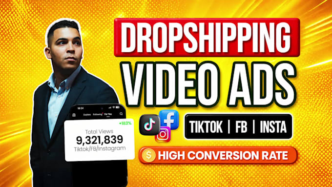 create dropshipping facebook, instagram or tiktok video ads