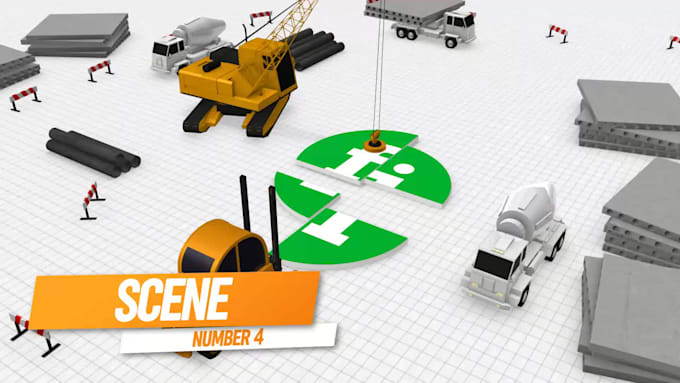 make amazing 3d construction architecture logo animation