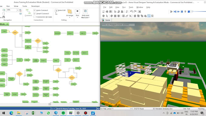 Do industrial simulation on rockwell arena software with 2d and 3d ...