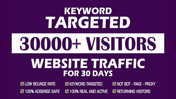 drive keyword targeted web traffic for 30 days