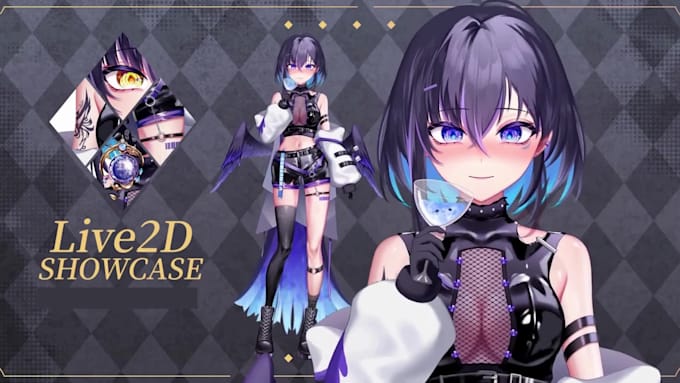 draw 2d vtuber model, anime live2d model, 2d vtuber rigging, 2d vtuber design