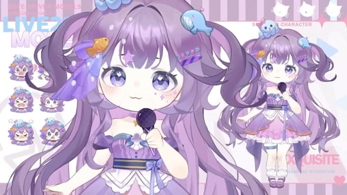 create custom live2d vtuber model anime vtuber chibi vtuber rig for vtube studio