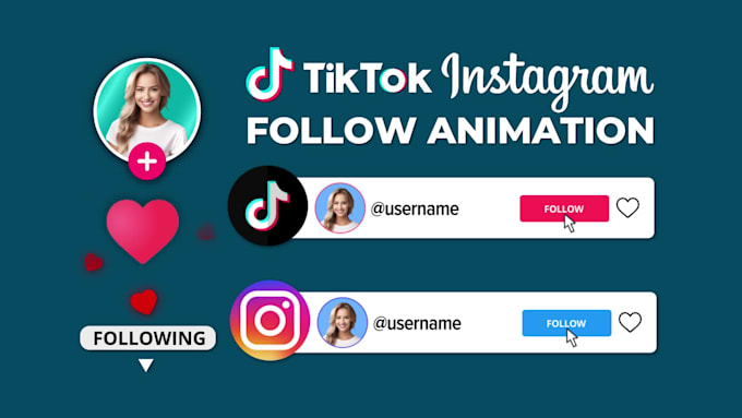 create instagram and tiktok follow animation