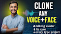 create realistic talking avatar with voice cloning with lip sync