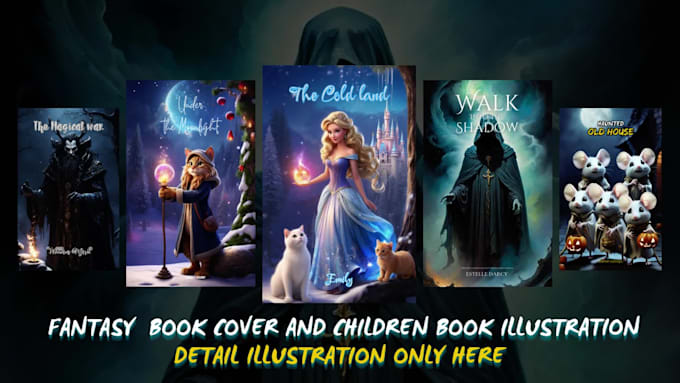 create fantasy and children book cover