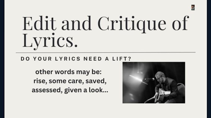 edit and critique your song lyrics