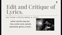 edit and critique your song lyrics