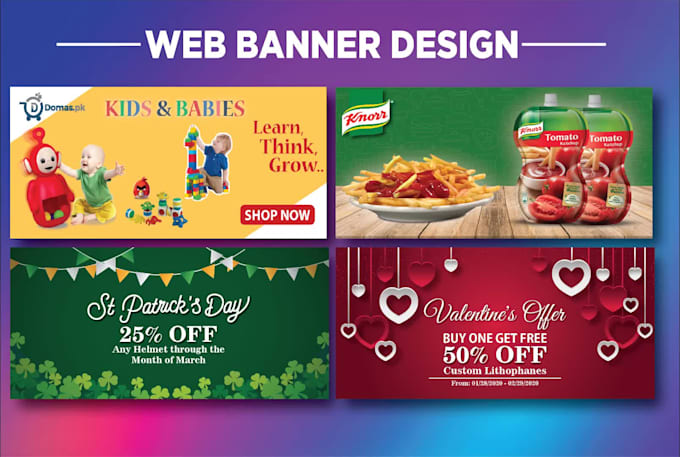 design amazing professional web banner, header, ads, cover