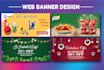 design amazing professional web banner, header, ads, cover