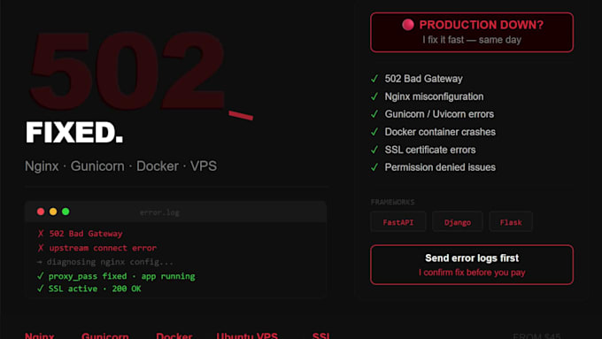 fix your 502 bad gateway deployment error in 24 hours