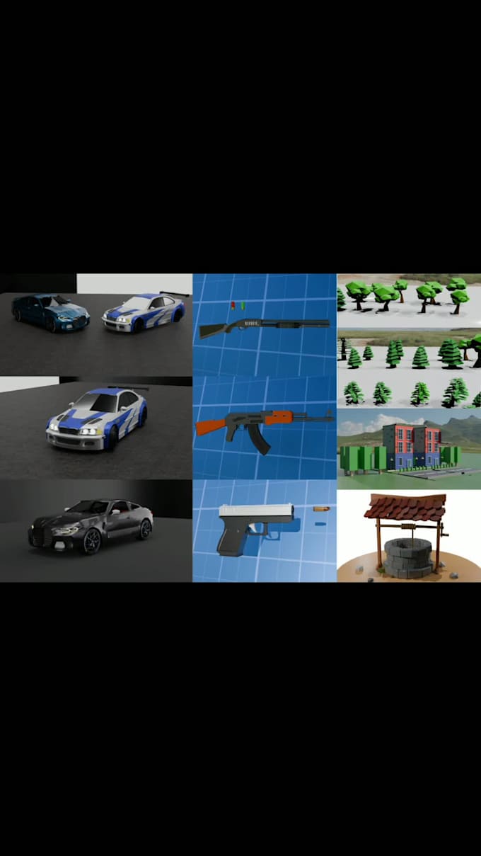 make professional lowpoly 3d models for games and animation