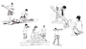 draw hand drawn digital sketch architectural and  characters