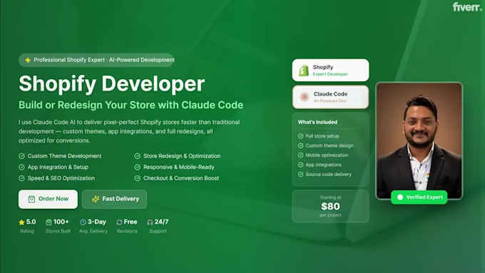 be your claude code shopify developer to build or redesign your store