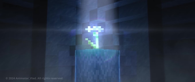 create a minecraft animation with high quality lightning