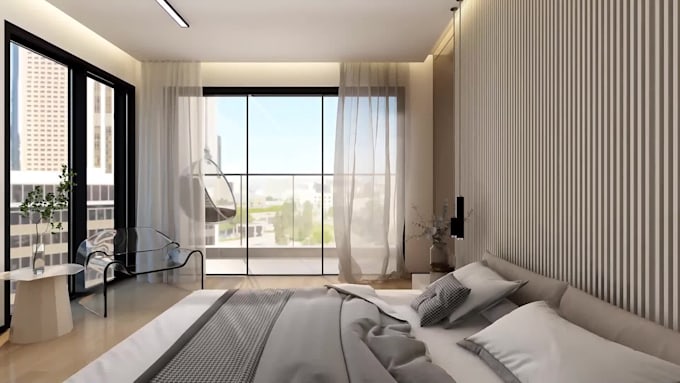 design bedroom interior in 3d and render