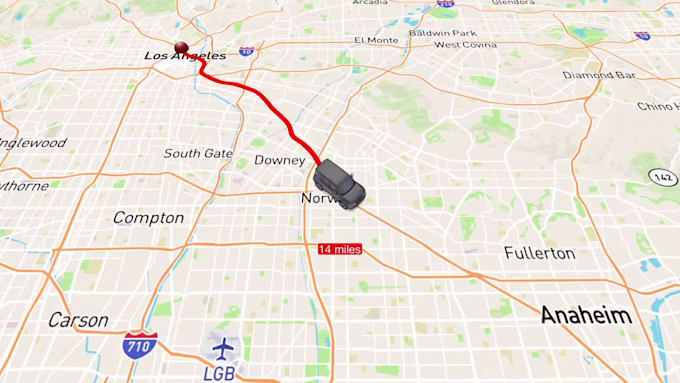 create flight, road, train, ship route animation on map