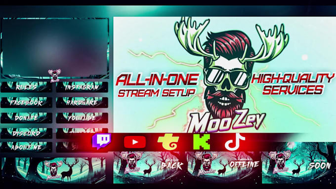 design animated stream overlays for twitch, kick,