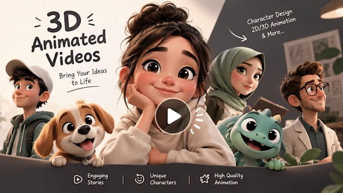 3d ai cartoon video animation for youtube