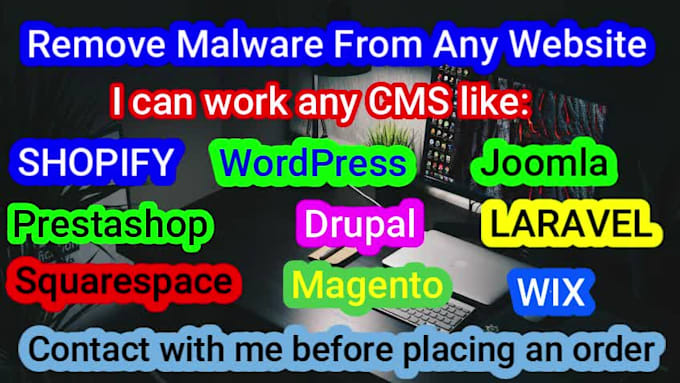 remove malware wordpress, joomla, shopify, any PHP website