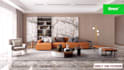 interior design 3d realistic render for bedroom, living room, kitchen