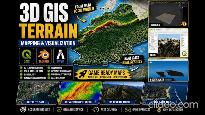 create 3d gis maps terrain and fivem custom mapping projects