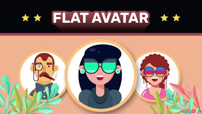 create vector flat avatar profile cartoon, crypto art, nft in geometric style
