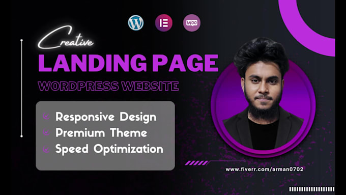 build responsive wordpress landing page design and elementor landing page