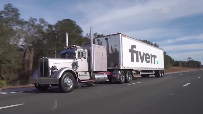 create logistics truck trailer video for your logo