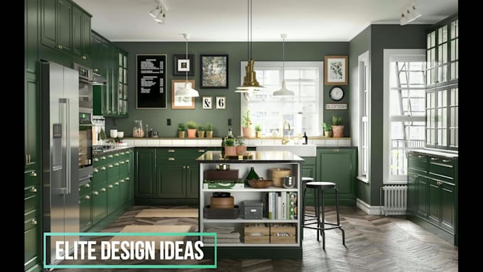 Create kitchen interior design and 3d kitchen design rendering by Archt ...