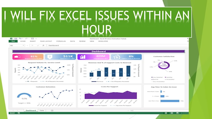 fix and create ms excel, googlesheets and dashboards