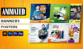 do poster animation,banner animation,party post animation