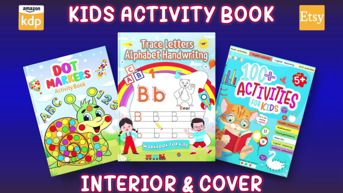 Design kids activity book cover and custom interior for amazon kdp by ...