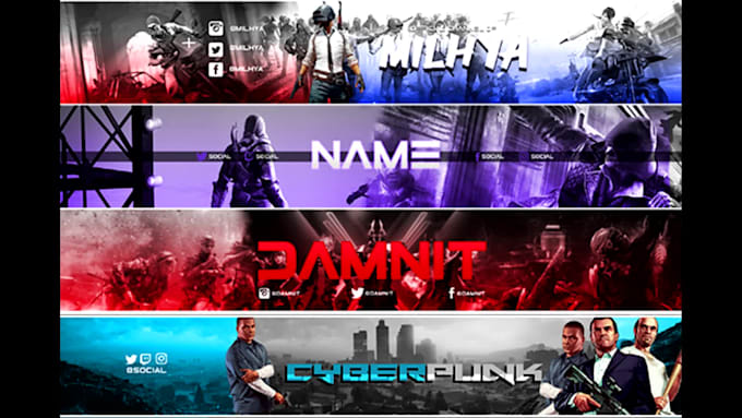 design a gaming youtube banner within 5 hours