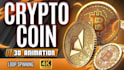 do 3d crypto coin reveal video animation and loop spinning