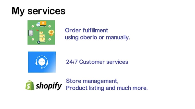 be shopify customer support and dsers order fulfillment VA
