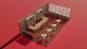 create 3d low poly isometric and stylized scene in blender