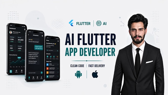 do mobile app development, android and ios using flutter
