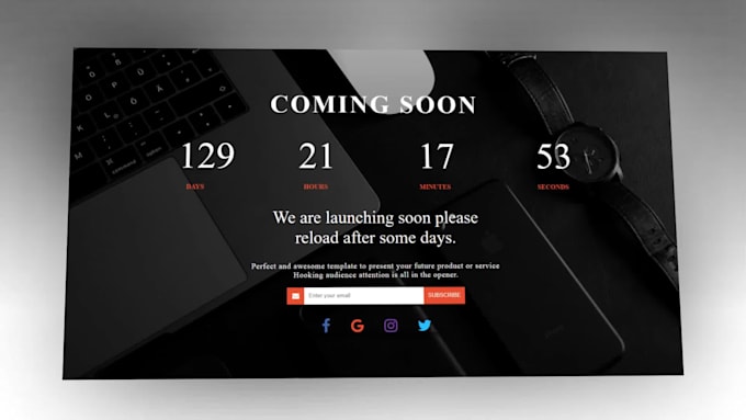 create coming soon page, under construction page