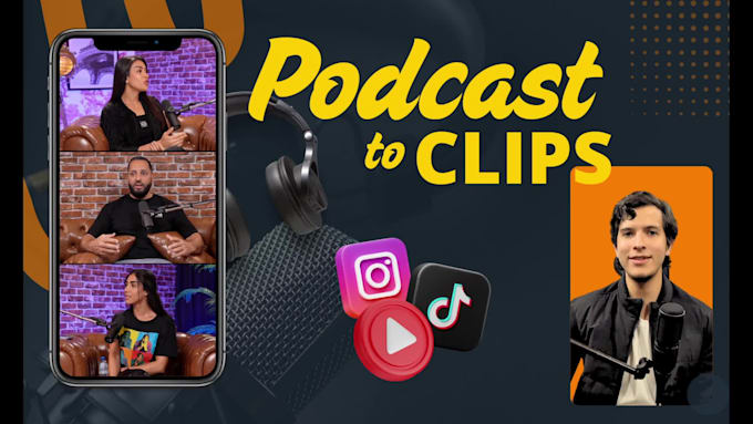 create clips from your podcast to tiktok, reels, youtube