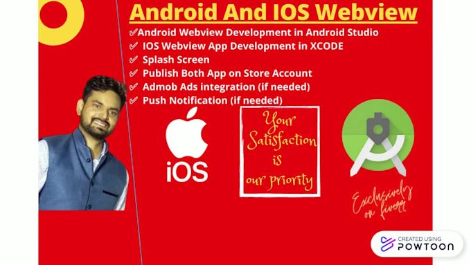 convert website to android webview ios webview app and upload on store