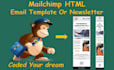 design responsive, editable mailchimp HTML email template or newsletter