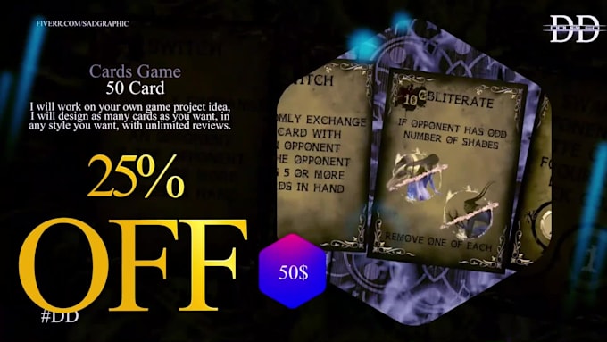design creative and professional cards game for you
