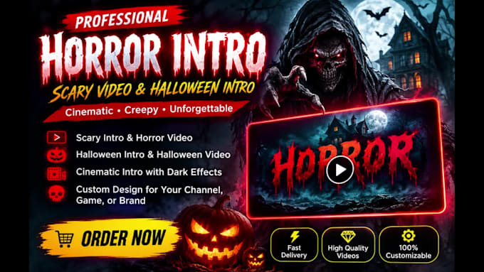 create cinematic halloween scary horror intro video