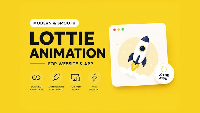 create modern lottie animation for website and app