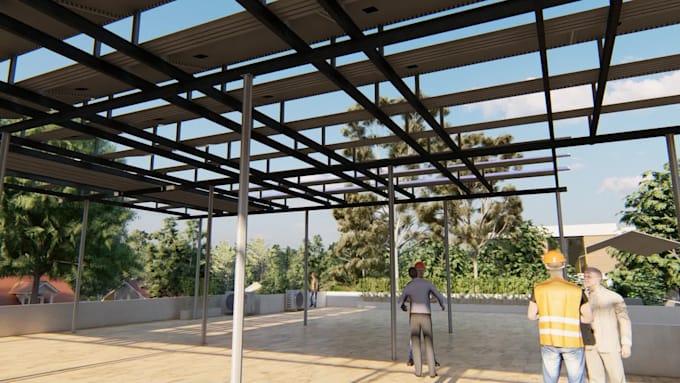 do 3d modeling of solar project with realistic render views
